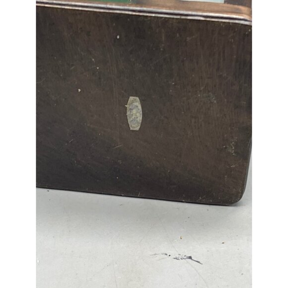 bronze metal and frosted glass candle holder metal plants on each side 4" READ - Picture 5 of 6